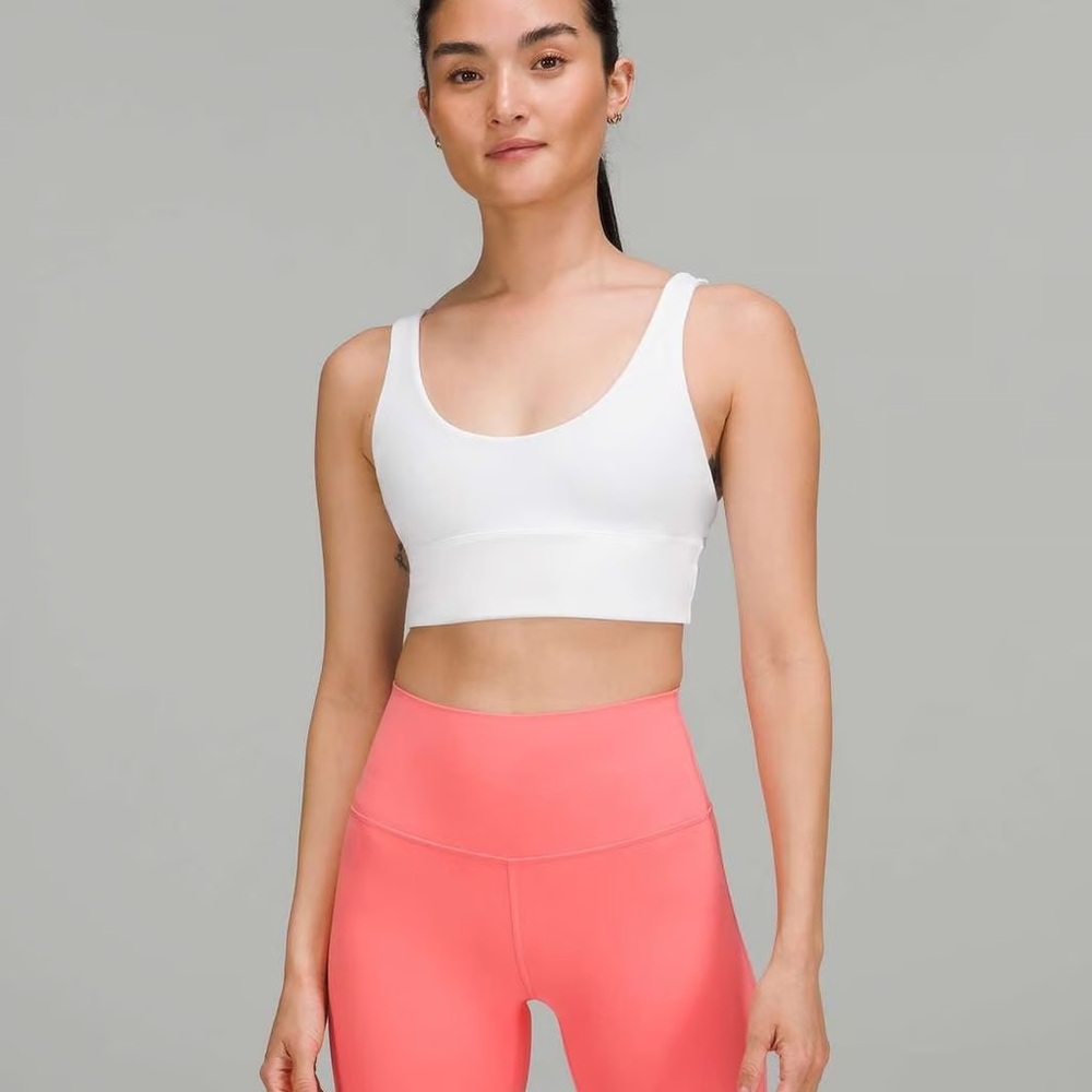 Lululemon White and Pink Reversible Align Bra